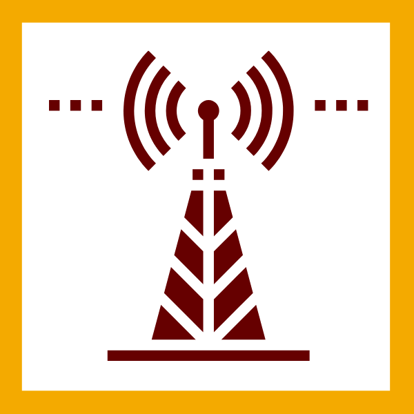 Logo showing radio tower