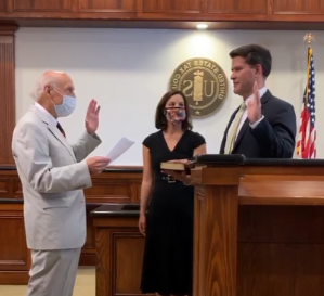 Photo of Weiler being sworn in as U.S. Tax Court Judge